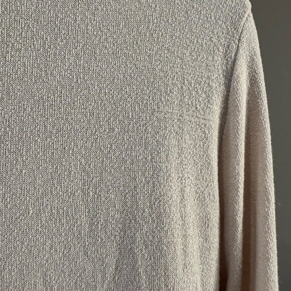 Soft Surroundings Top M Beige Asymmetrical Hem Tunic Sweater Strechy - Picture 8 of 9